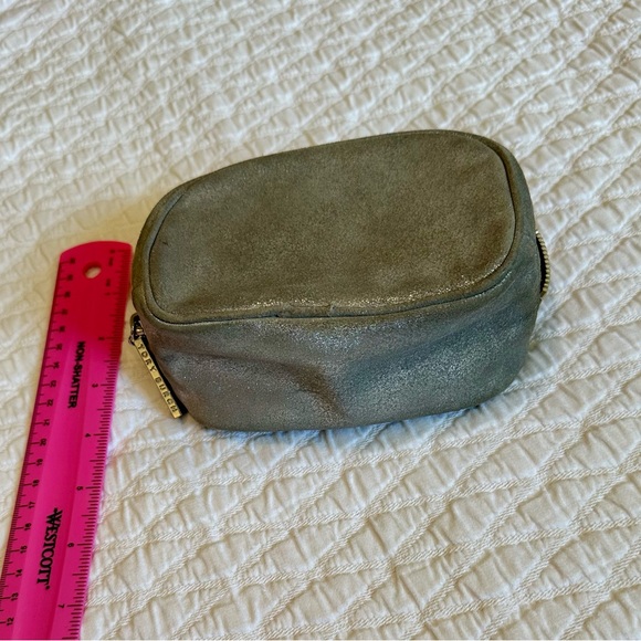 Tory Burch - cosmetic case - silver brushed suede - Picture 8 of 11